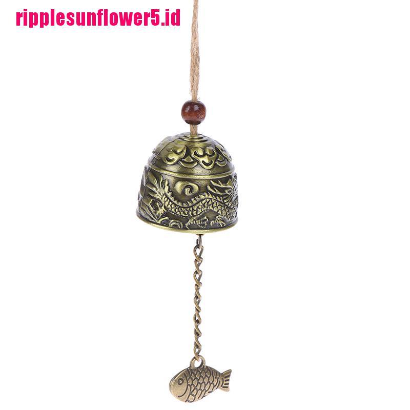 Lonceng Angin Desain Naga Phoenix Fengshui Bahan Besi Gaya Vintage