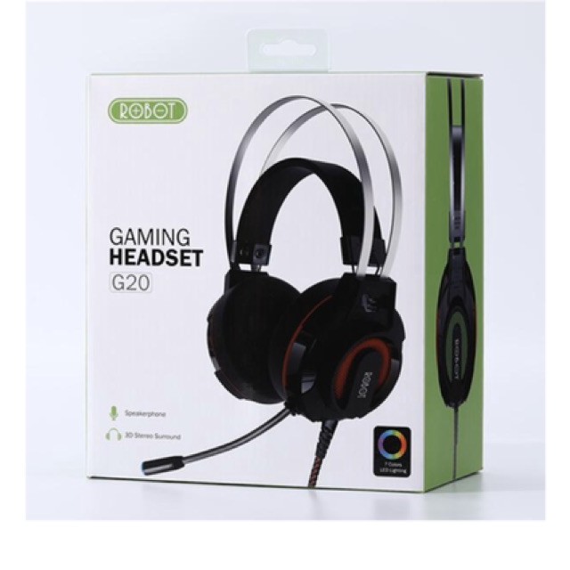 Headphone Gaming ROBOT G20 Gaming With Mic + 7 Color Light Headset