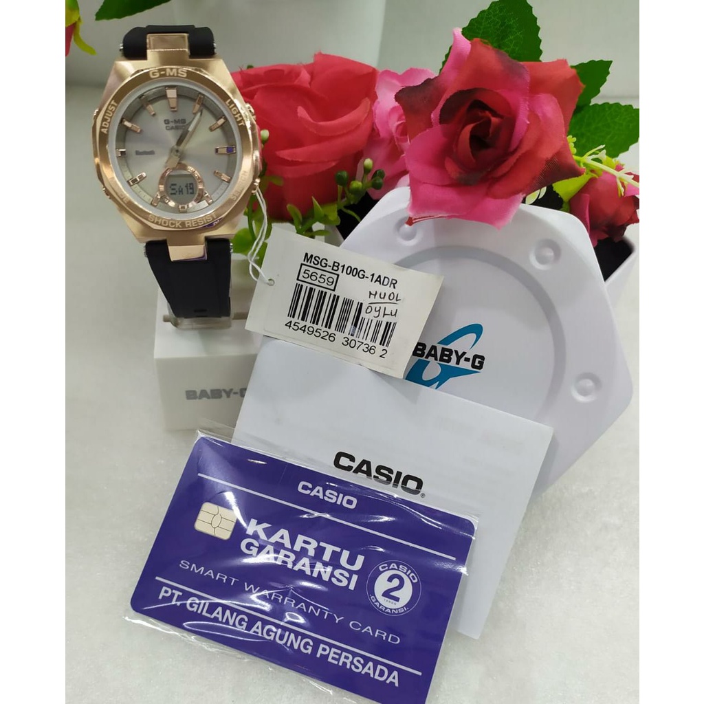 Jam Tangan Wanita Casio BABY-G MSG-B100G-1ADR / MSG-B100G-2ADR / MSG-B100G-4ADR/ Digital Analog Steel