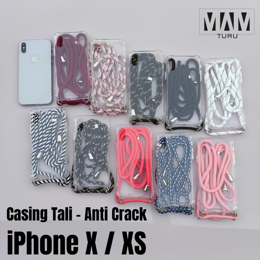 Jual Casing Iphone X Xs Transparan Bening Tali Warna Tebal Panjang