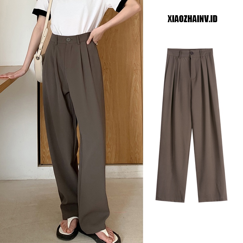 XIAOZHAINV Celana Kulot Panjang Wanita Korean Style High Waist Loose Pants HW0035