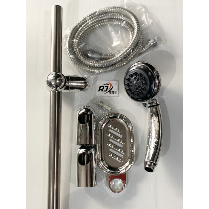 Hand Shower Tiang Kamar Mandi Set Komplit Chrome CAB