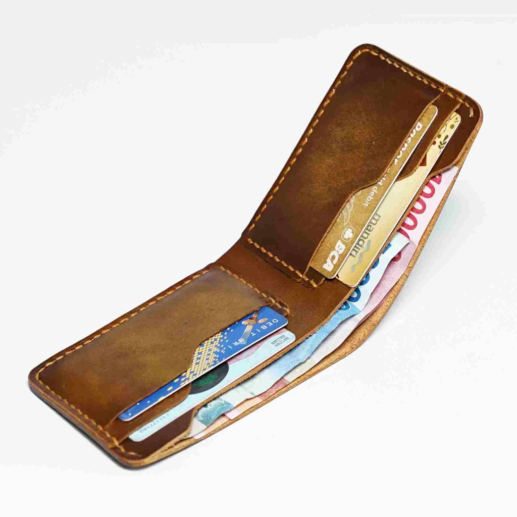 Dompet Kulit Pria Original Handmade-Dompet Kulit Sapi Asli Slim Ekslusive