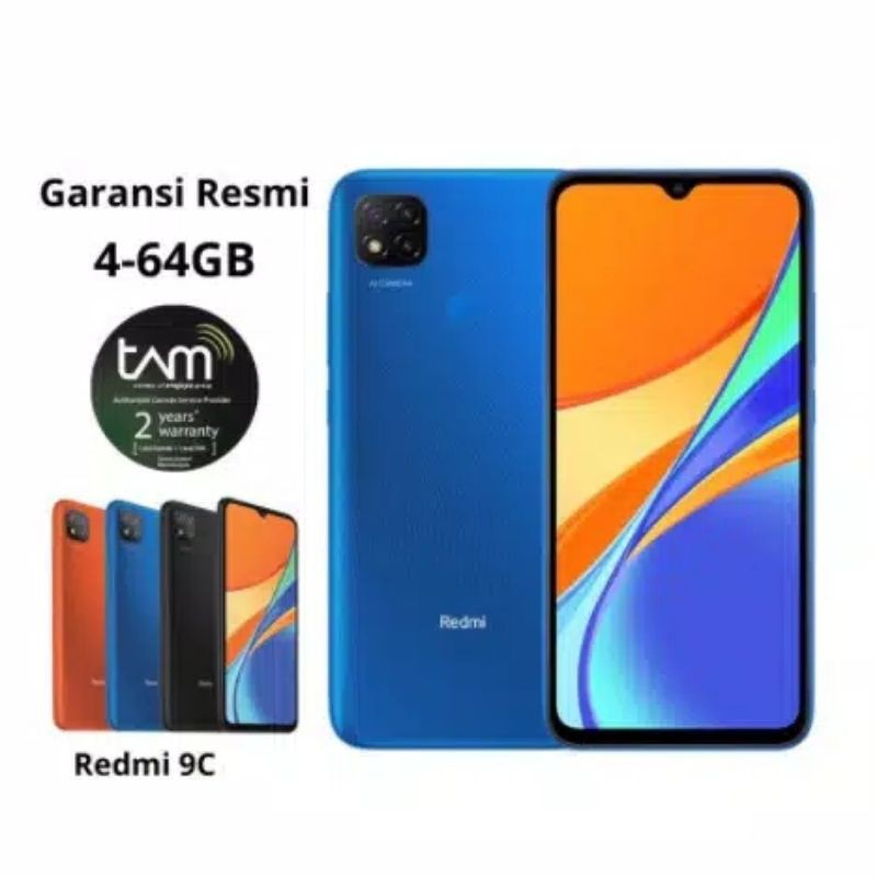 HP XIAOMI REDMI 9C RAM 4/64 GB GARANSI RESMI ..LAYAR BESAR BATTERY BESAR DAN harga Murah