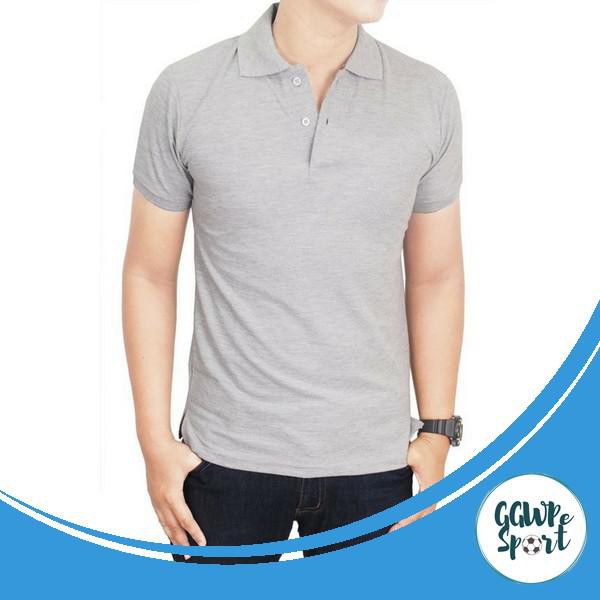 KAOS POLO POLOS PRIA BAJU KERAH COWOK ABU MISTY JAMINAN KUALITAS TERBAIK