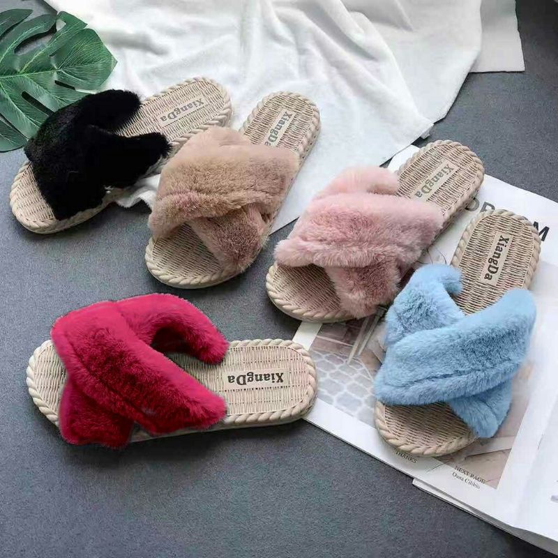 SANDAL WANITA BULU SILANG SM06