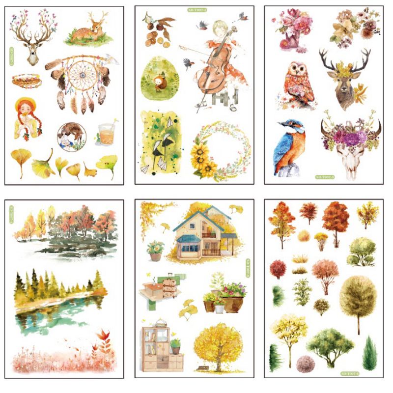 

1 Sheet Washi Sticker Autumn Aesthetic for Deco/Scrapbook/DIY/Journal