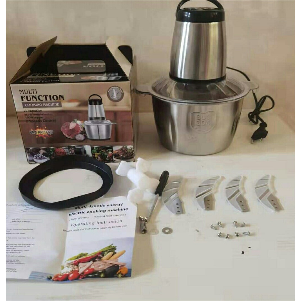 blender jumbo stainless meat chopper 2 liter