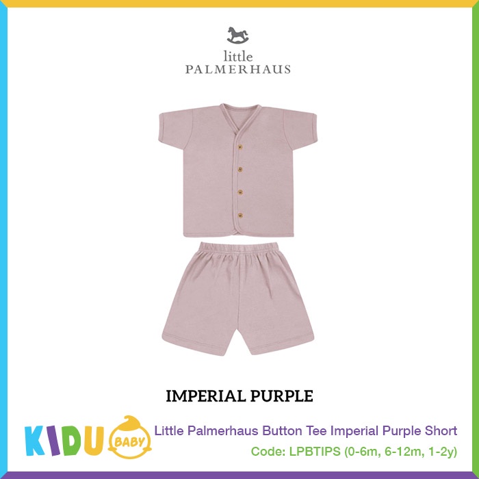 Little Palmerhaus Button Tee Short Baju Bayi Baju Anak Lengan Pendek Celana Pendek Kidu Baby