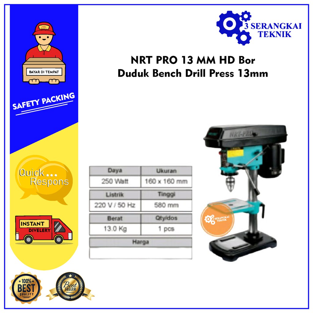 NRT PRO 13 MM HD Bor Duduk Bench Drill Press 13mm