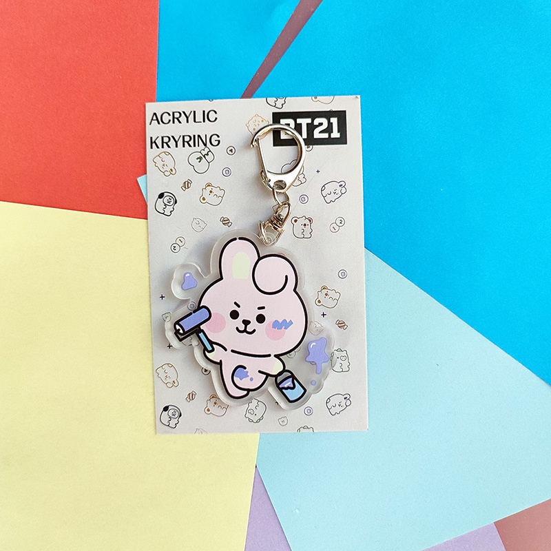 Gantungan Kunci Akrilik KPOP TATA COOKY CHIMMY KOAY SHOOKY MANG RJ Cute Keyring In Stock New Arrival