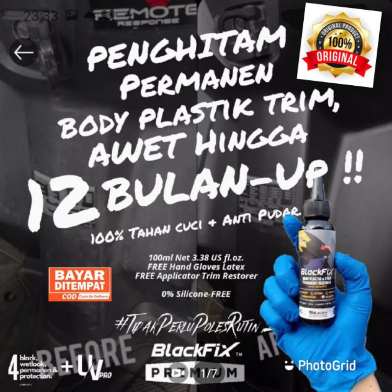 BLACK FIX Penghitam body motor/mobil permanen daya tahan 12 bulan lebihBLACKFIX