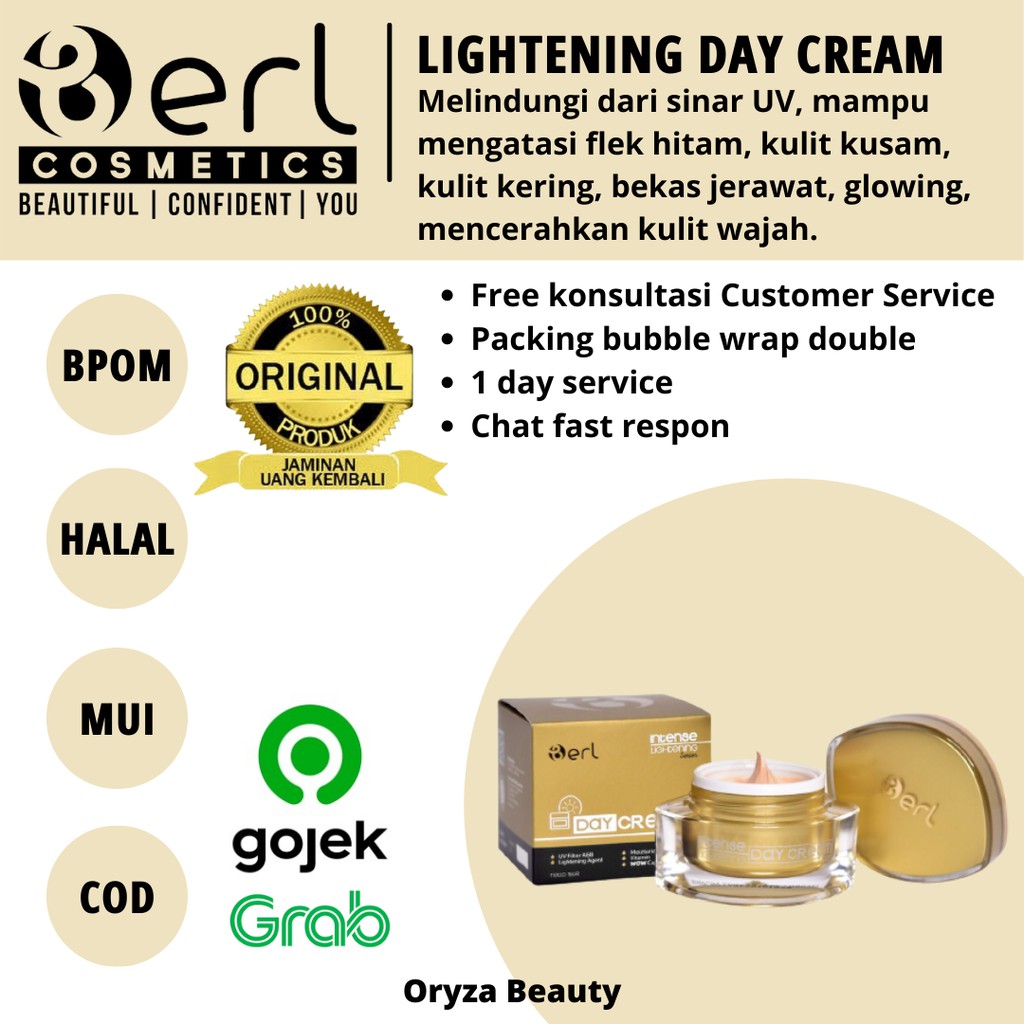 BERL Intense Lightening Day Cream krim siang Krim Malam B ERL COSMETICS berlcosmetic