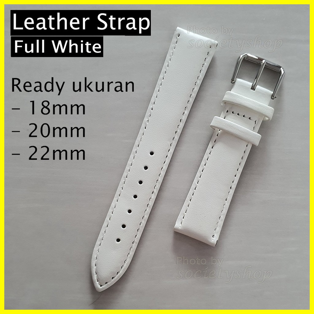 Leather White Putih Kulit Tali Jam Strap Watch 18 20mm DW