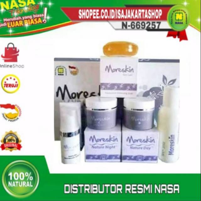 Moreskin Nature NASA paket wajah putih glowing produk herbal original NASA