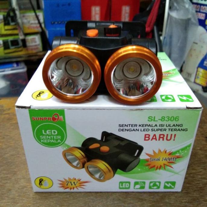 Eklusif Senter Kepala Sunpro Sl8306 7 Watt Cahaya Putih Dan Kuning Berkualitas
