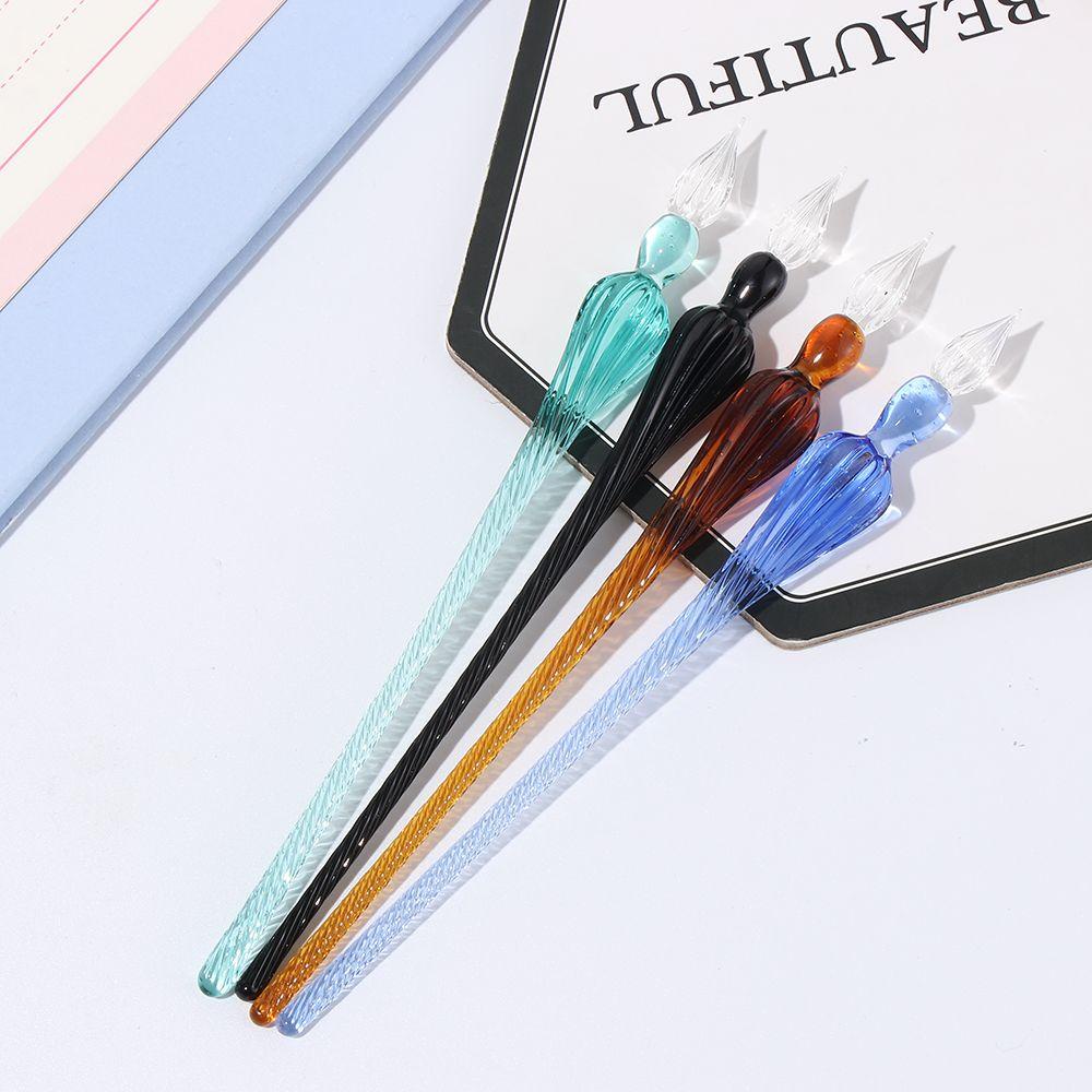 Suyo 1PC Pen Celup Kaca Handmade Kaligrafi Signature Tulisan Perlengkapan Lukisan