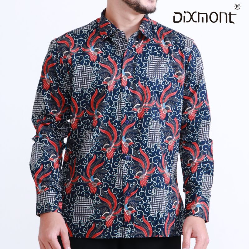 Dixmont Kemeja Pria Batik Panjang Hem BL03521