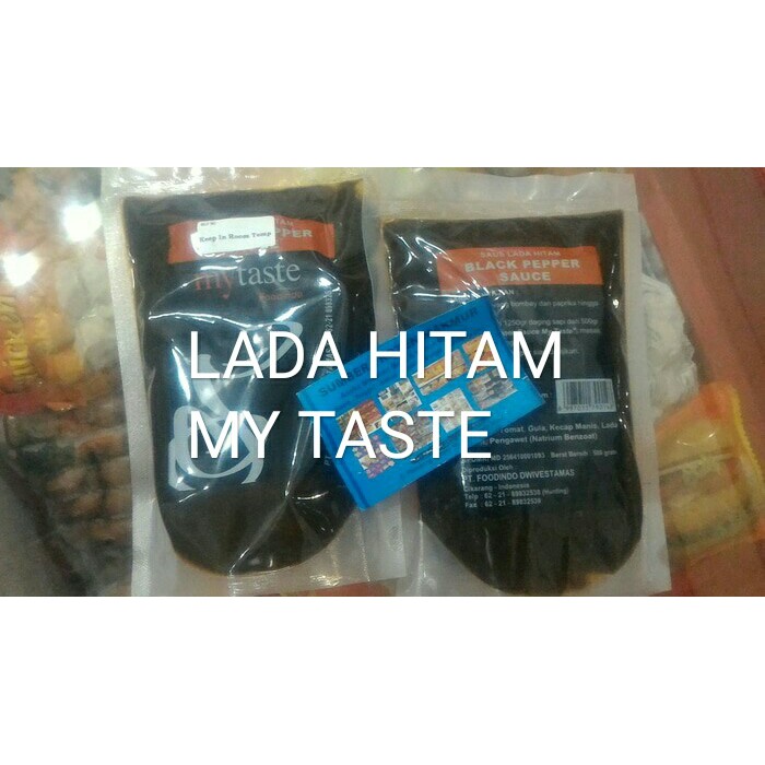 

saos lada hitam 500gr my taste. sumber frozen makmur