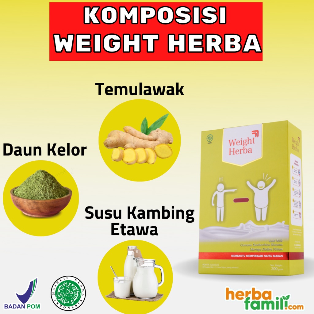 WEIGHT HERBA 100% Original Premium Susu Kambing Penambah Nafsu Makan &amp; Berat Badan | Tingkatkan Kalori Kualitas Tinggi &amp; Menambah Protein Dalam Tubuh