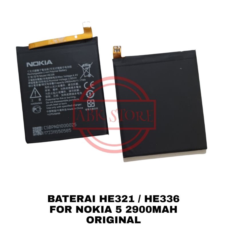 BATRE BATERAI BATTERY NOKIA 5 HE321 - HE336 2900MAH ORIGINAL