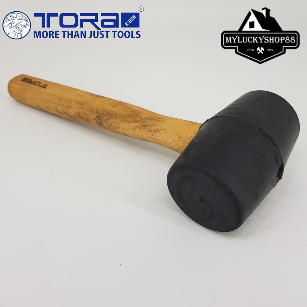 Palu Karet Gagang Kayu Tora 12 OZ Rubber Hammer Wooden Handle 12OZ