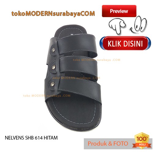 Sandal Pria Casual Slide NELVENS SHB 614 HITAM Sandal Flip Flop