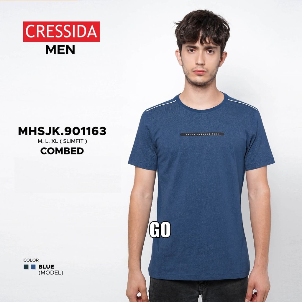 gof CRESSIDA KAOS Pakaian Pria Atasan Kaos Oblong Casual Santai Slimfit Lengan Pendek Original Brand