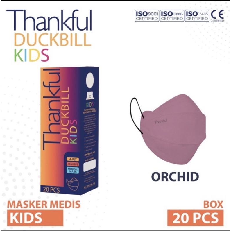 Masker Thankful Duckbill Kids Masker Medis 4ply isi 20 pcs