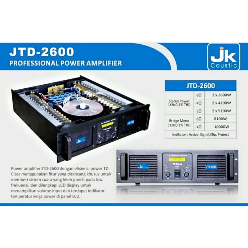 POWER JK COUSTIC JTD-2600 2x2600watt TD clas