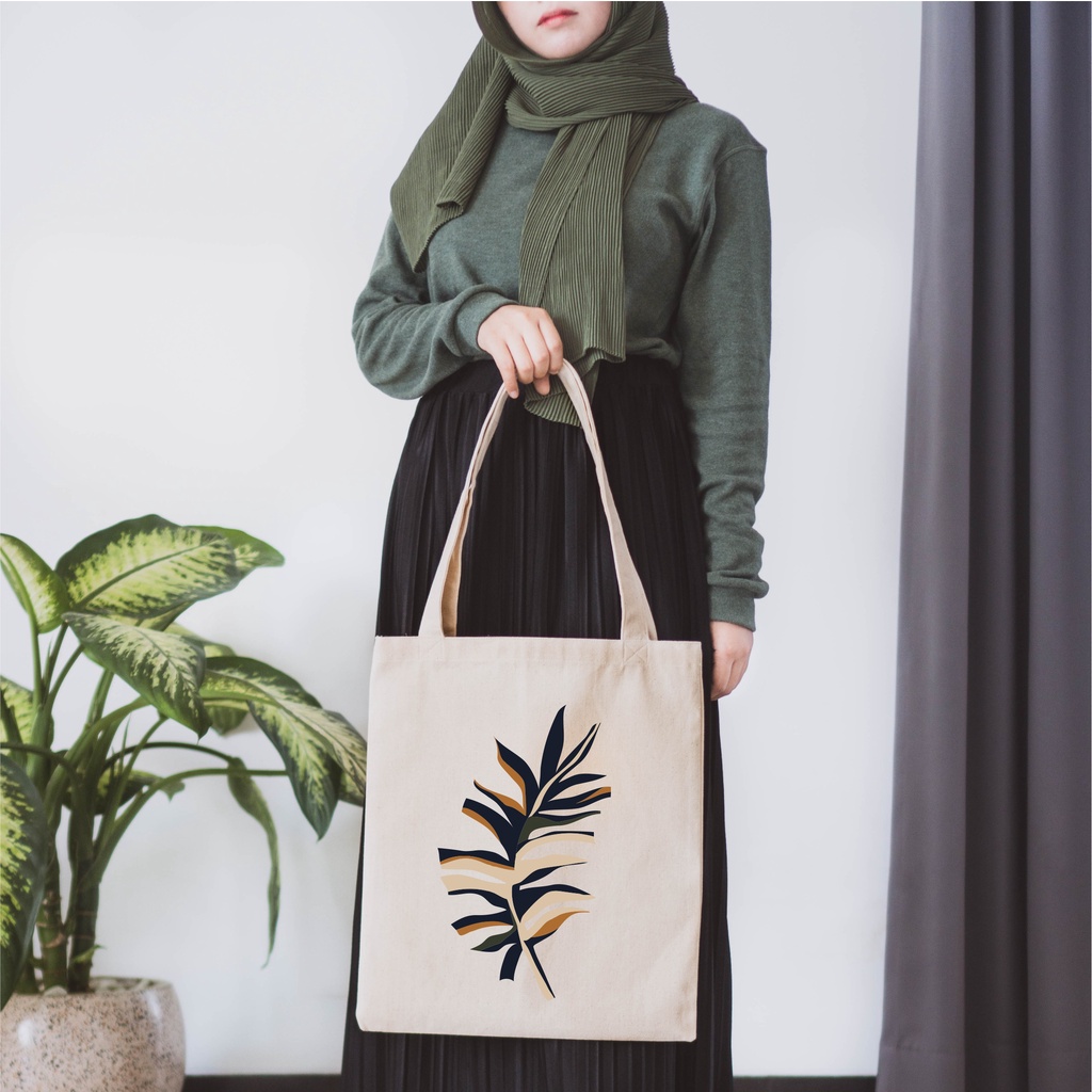 Sevine Tote Bag Kanvas Tas Wanita Fashion Totebag DTF Printing Tropical Series - KNP5