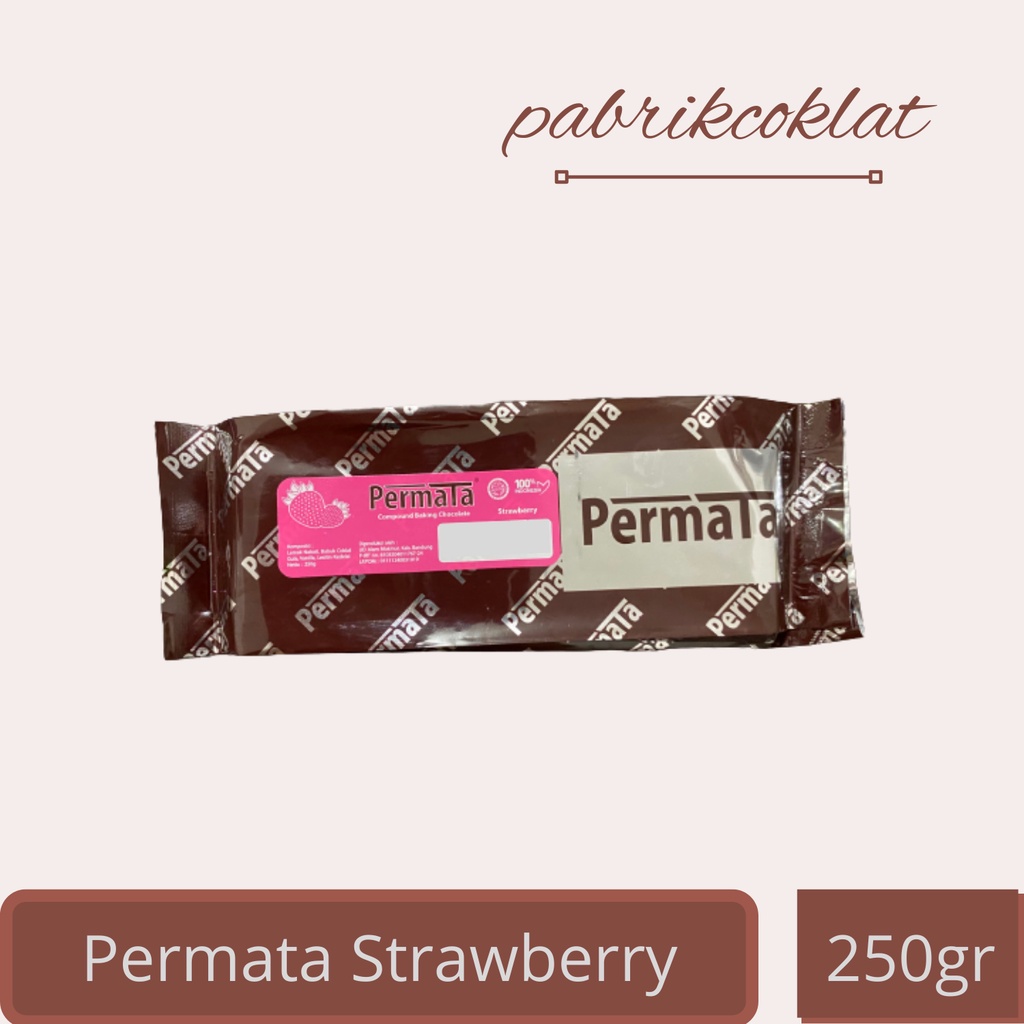 

Permata Coklat Blok Warna Merah Muda Rasa Strawberry 250gr - Strawberry Compound Chocolate 250gram