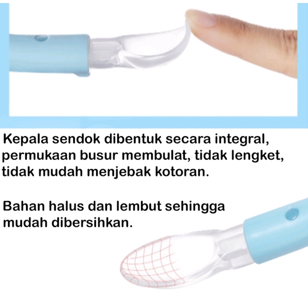 SENDOK MAKAN BAYI SILIKON / SENDOK BAYI SILICONE / BABY SILICONE SOFT SPOON BPA FREE (IP)