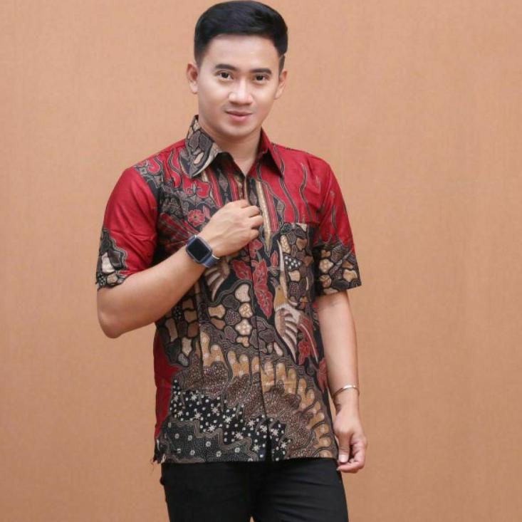 Bagus Dipakai.. Hem Batik Pria Lengan Pendek - Baju Batik Pria - Hem Batik Pria Jumbo M L XL 4L