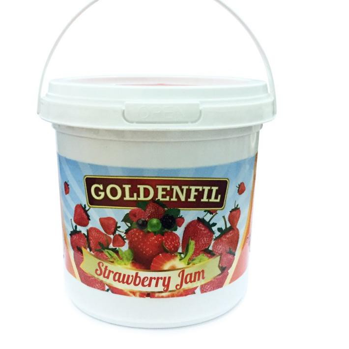 

q-999 To-Ja Selai Goldenfil Strawberry Jam Oles Roti Kue 1 kg Goldenfill