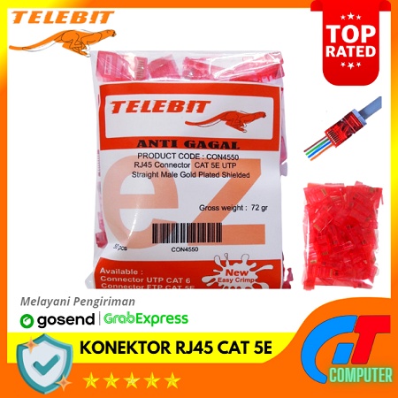 konektor rj45 cat5 anti gagal Telebit