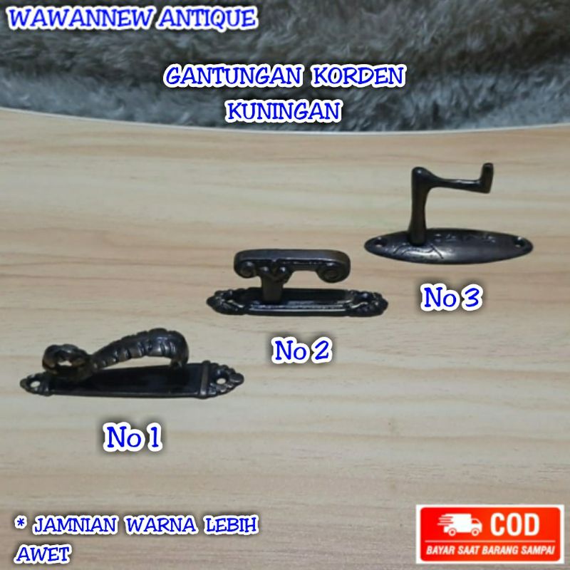 Gantungan Korden Jendela Kuningan Antik Murah Motif Ukir 8.6cm