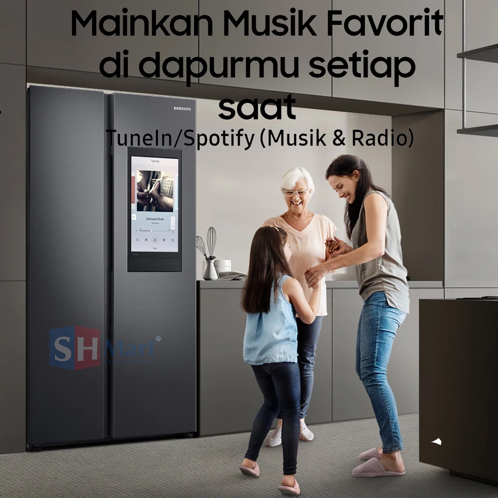 KULKAS SIDE BY SIDE SAMSUNG RS62T5F01B4 RS62T KAPASITAS 682 LITER WITH FAMILY BOARD GARANSI RESMI (MEDAN)