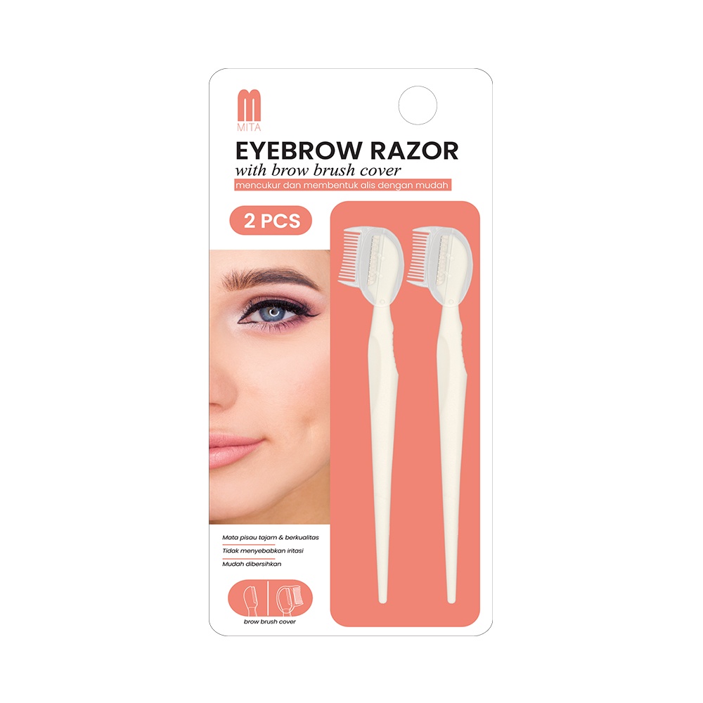 MITA 2 in 1 Alat Cukuran Alis atau Bulu Wajah dengan Sisir Alis/ Eyebrow Razor With Comb/ isi 1 dan 2