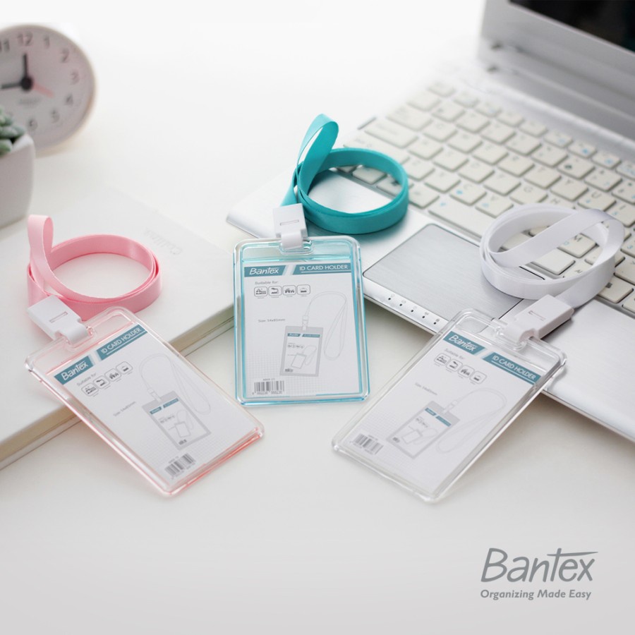 Bantex Transparent ID Card Holder Lanyard Potrait 8868