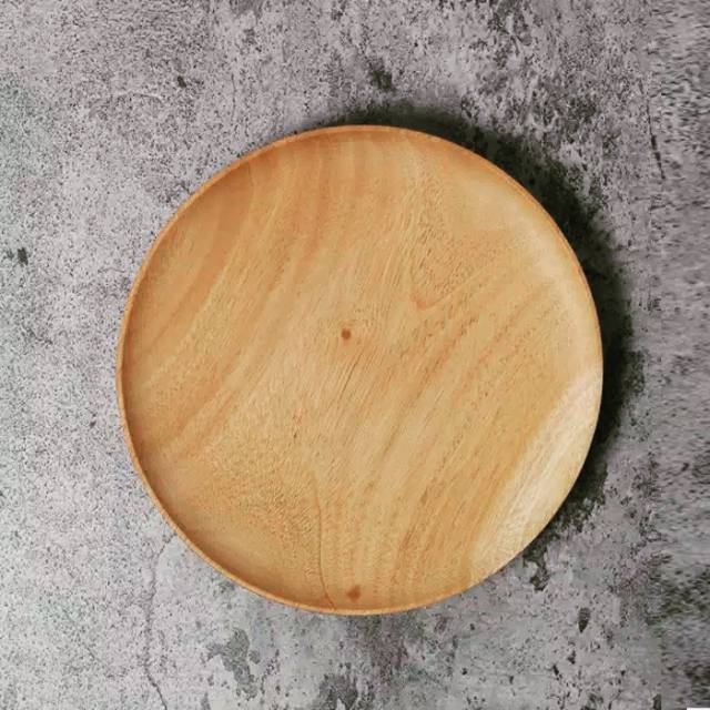 Piring saji dari kayu mahoni alas foto produk makanan Piring saji dari kayu mahoni alas foto produk makanan