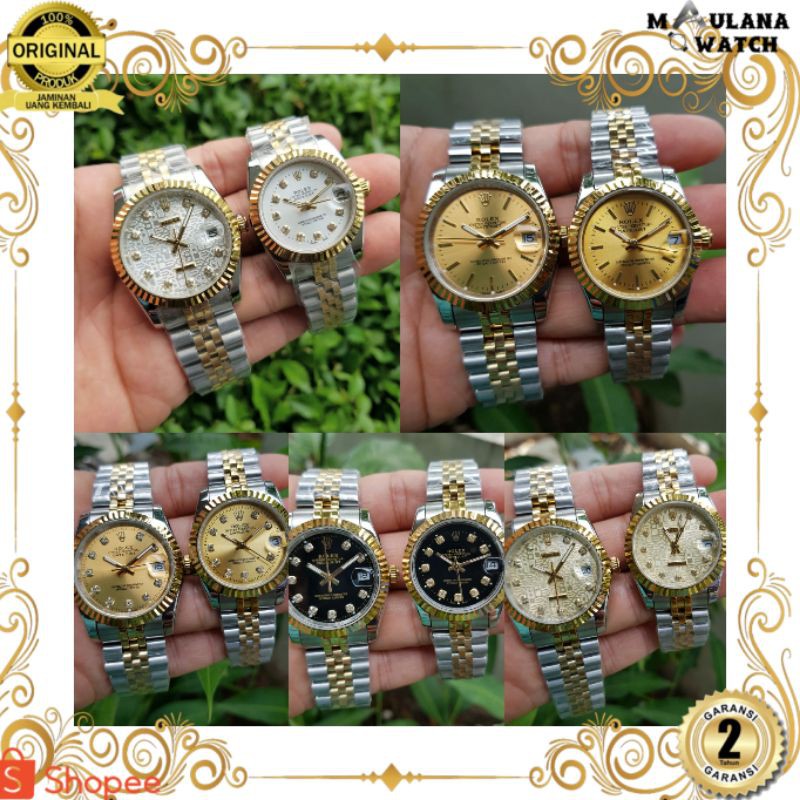 JAM TANGAN PRIA WANITA | RANTAI | KULIT | KARET | MURAH | PRIA ROLEX DATEJUST COUPLE | SUPER AUTOMAT