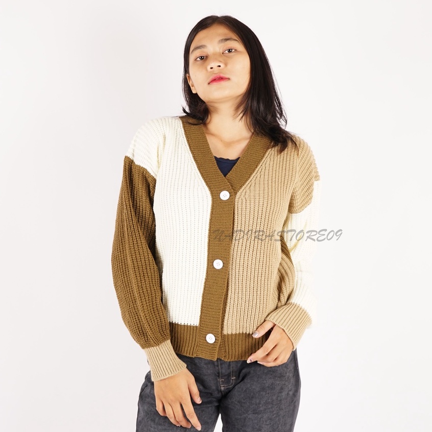 CARDIGAN RAJUT COBINATION BRONZE PREMIUM