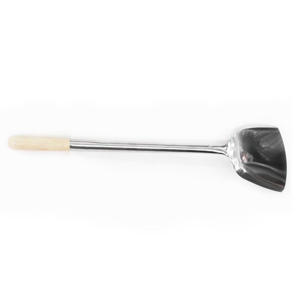 Irus Sutil JUMBO Gagang Kayu Tebal / Irus Spatula Jumbo Stainless Tebal / Irus Bakso Soto - LIVE RD
