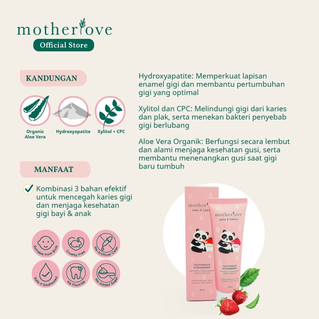 Motherlove Toothpaste Strawberry 50g