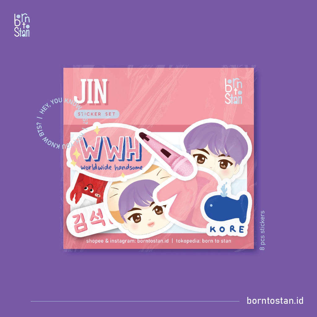 

HEY, YOU KNOW BTS : JIN Sticker Set/Sheet [Born To Stan]