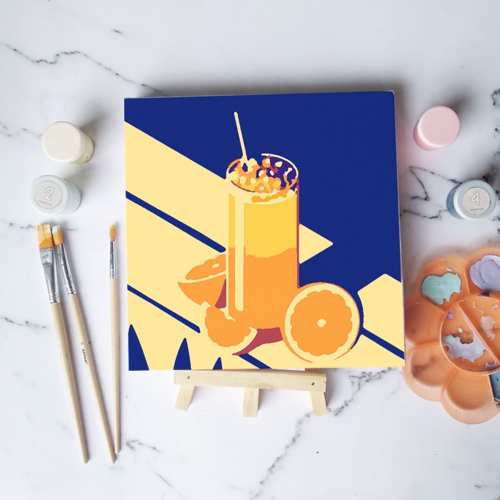 

(TERLARIS) Paint by number lukisan makanan food ver 1 canvas 20x20cm painting kit - coctail02, 15x5cm