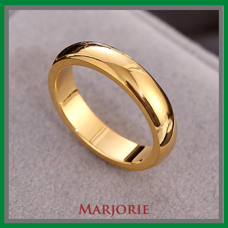 Asli 375 Grade Stainless Steel Couple Ring Titanium Gold Ring Hadiah Hari Valentine-MJD