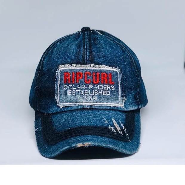 Topi Baseball Pria Wanita Bahan Jeans Denim Import model sobek terbaru 2022 Topi cowok keren