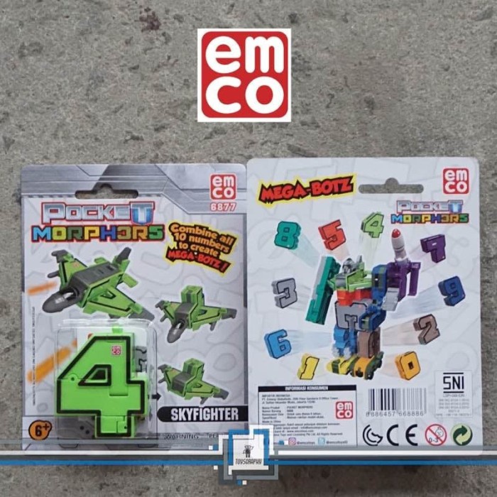 Emco POCKET MORPHERS - Number 4 Robot Angka Combiner 0 U